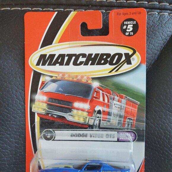 2001 Matchbox Blue Dodge Viper GTS Daddy’s Dreams #5 Car 92206 NEW - Picture 2 of 4